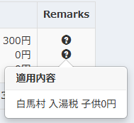 入湯税明細の積算根拠表示