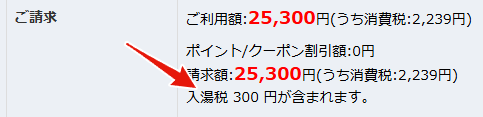 請求額に含まれる入湯税の表示