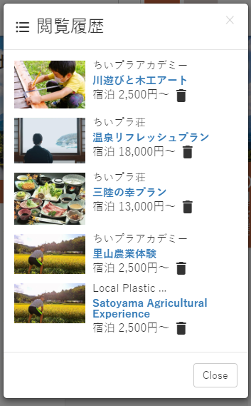 閲覧履歴の例