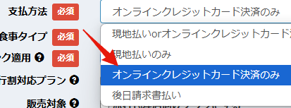 外国人向けプランの支払い方法設定